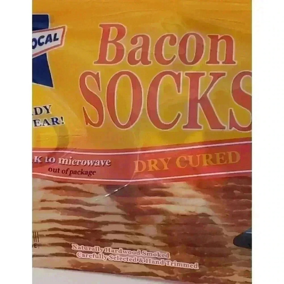 NEW Bacon Socks Novelty fathers day 1 Pair Unisex 1 Size gag bday Gift - Picture 3 of 9